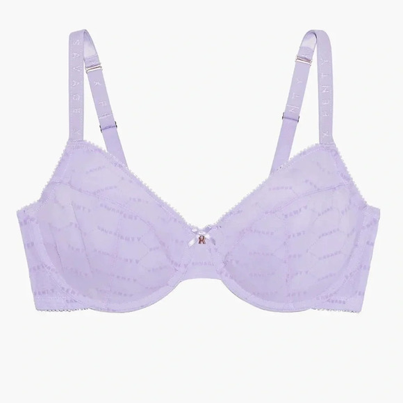 Savage X Fenty Purple Flocked Bra Size 38DD - Picture 1 of 6